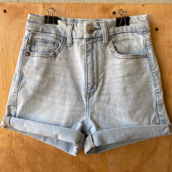 American Eagle Outfitters Pants - American Eagle Curvy Hi-Rise Shortie Light Wash